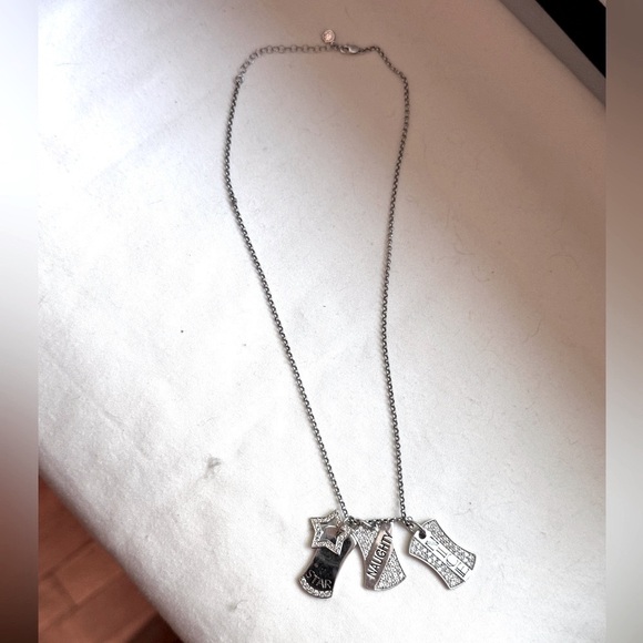 โจ Stunning Edgy .925 Sterling Silver Star Nice Naughty Dog Tag Necklace - Picture 5 of 16